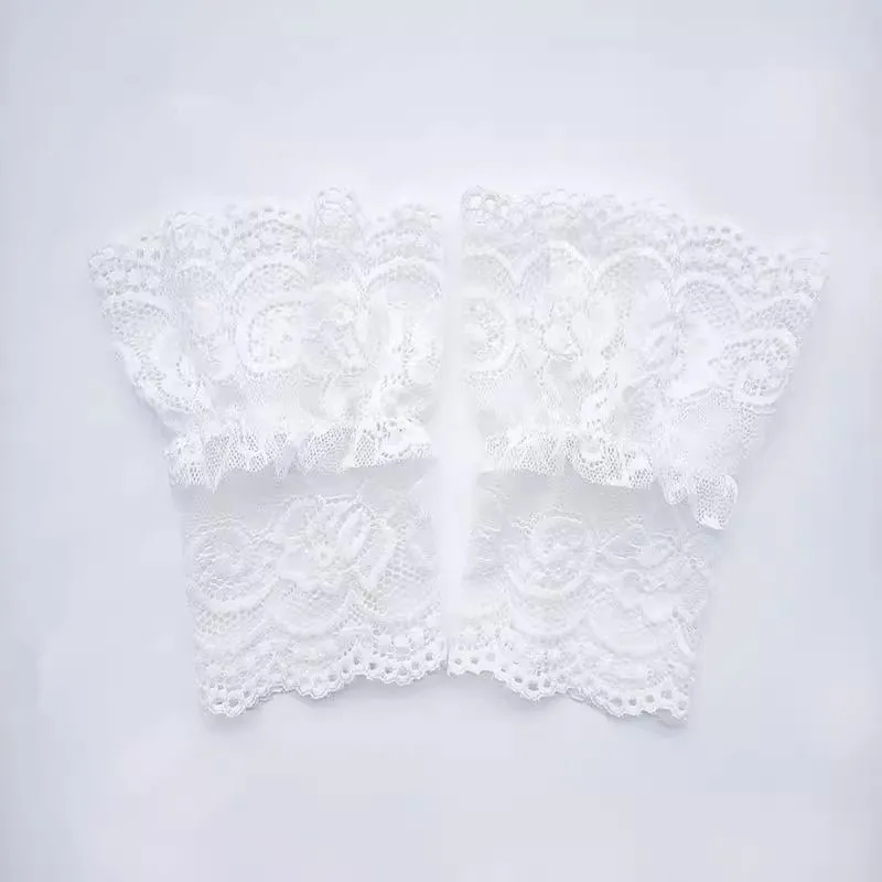 Lace Fake Sleeves Lace Cuffs Women's Wrist Covers Elastic Elastic Apparel Decorative Sleeves Wrist Horn Cuffs