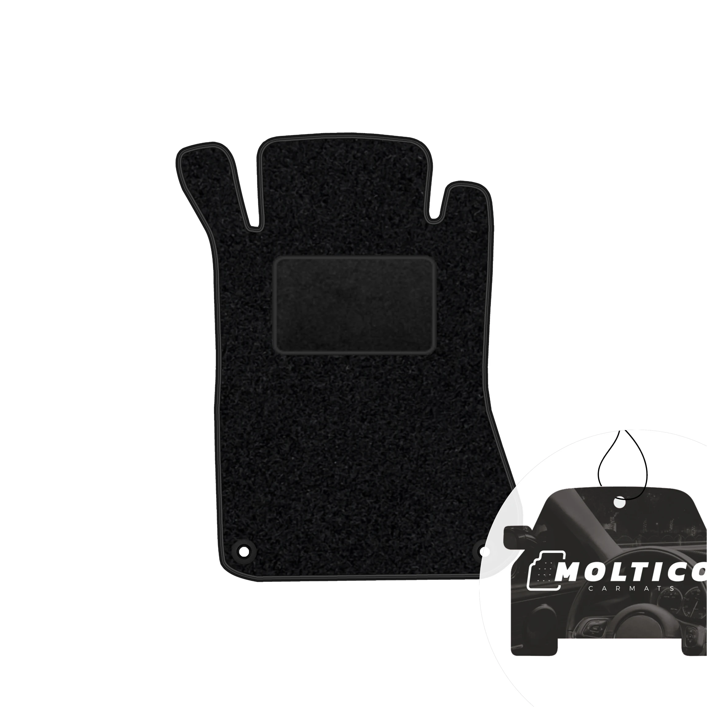 Velour mat voor bestuurderszijde - zwarte bies - passend voor: Mercedes Sprinter Iii W907 2018-