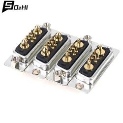 1Pcs 7W2 10A/30A High Current Connector Gold Plated D-SUB Adapter D-dsub of 5 2 Pegs Plug Jack