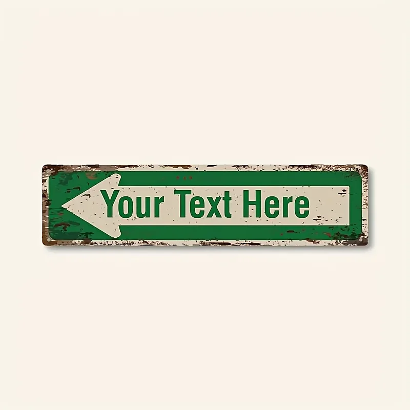 1PC Vintage Metal Tin Sign Street Arrow Name Plate - 2D Flat Iron Painting Wall Art for Man Cave, Bar, Garden, Outdoor Decor image 5