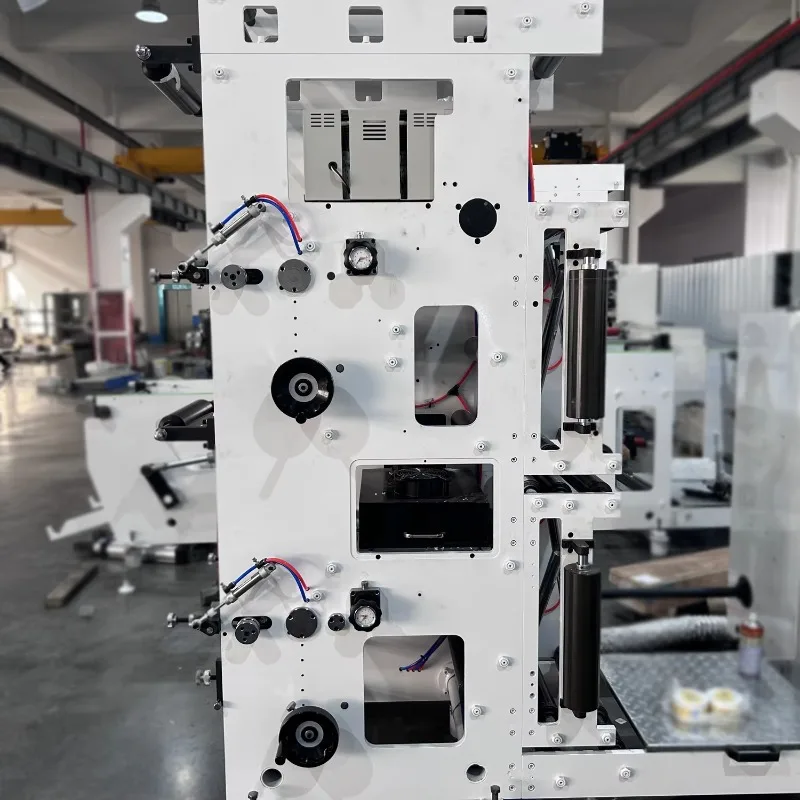 2 Towers 3+3 6 Color BOPP PET Label Paper Flexo Printing Machine with Die Cutting Slitting Turn bar Cold Foil Stamping