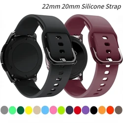 22mm 20mm Silicone Strap For Samsung Galaxy watch 3/Active 2 42mm/Amazfit Bip Sports buckle Bracelet Band For Huawei watch GT2