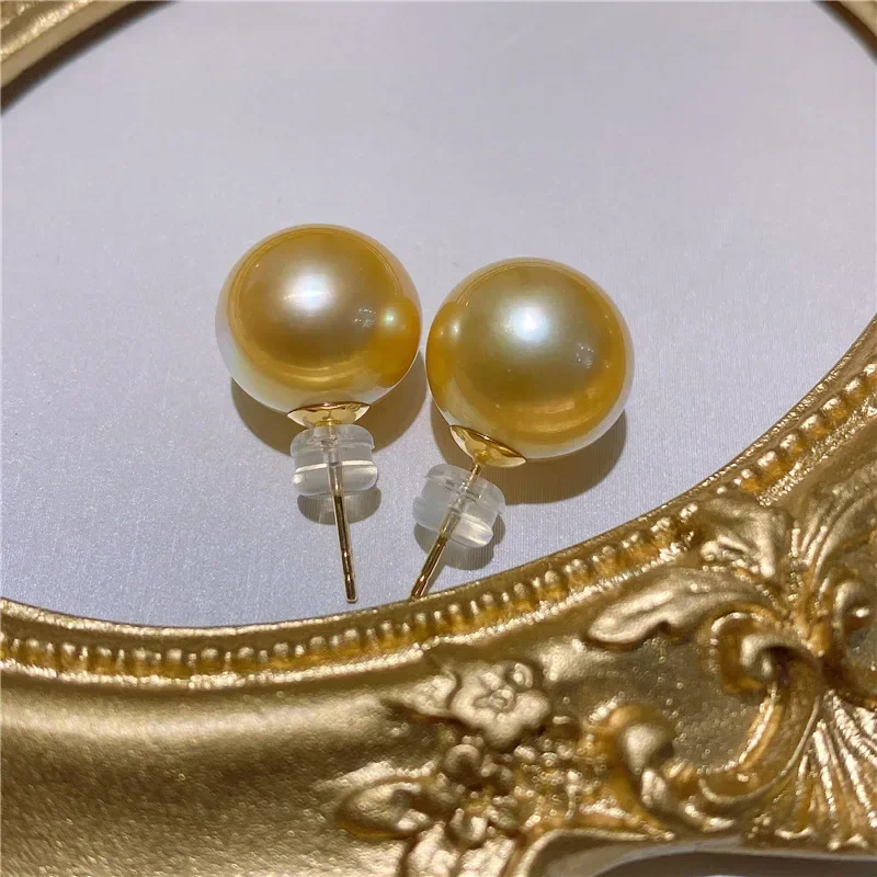 

13-14mm Natural Gold Pearls, , Elegant Earrings for Wedding GIfts or Daily Use
