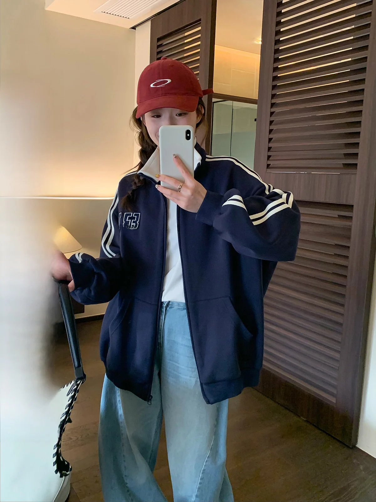 

Женская повседневная спортивная куртка Love Devil Fish в полоску, весна 2026, новая модная свободная куртка на молнии, для города, с длинным рукавом