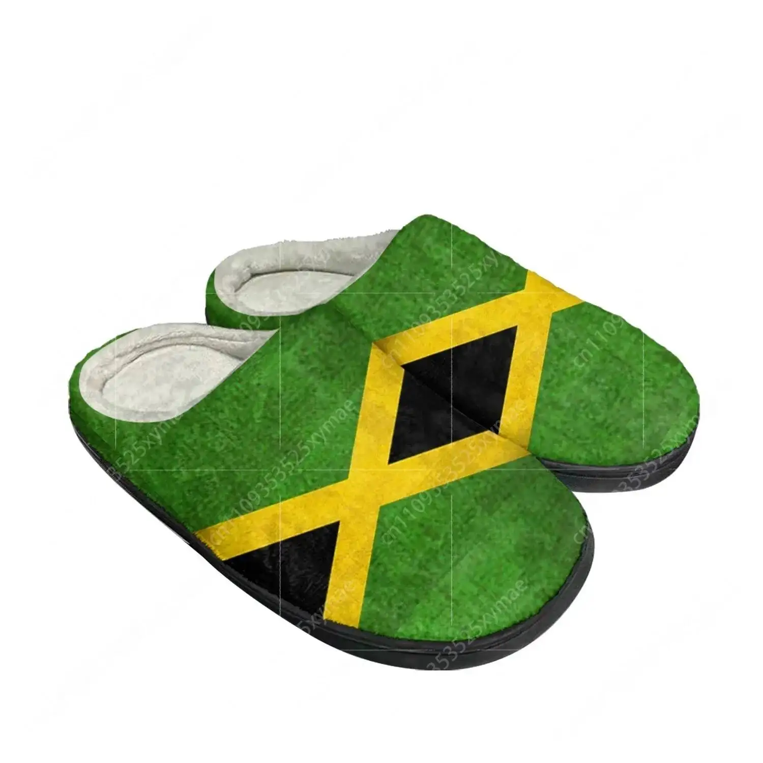 Jamaican Flag Home Cotton Custom Slippers Mens Womens Sandals Jamaica Plush Bedroom Casual Keep Warm Shoes Thermal Slipper