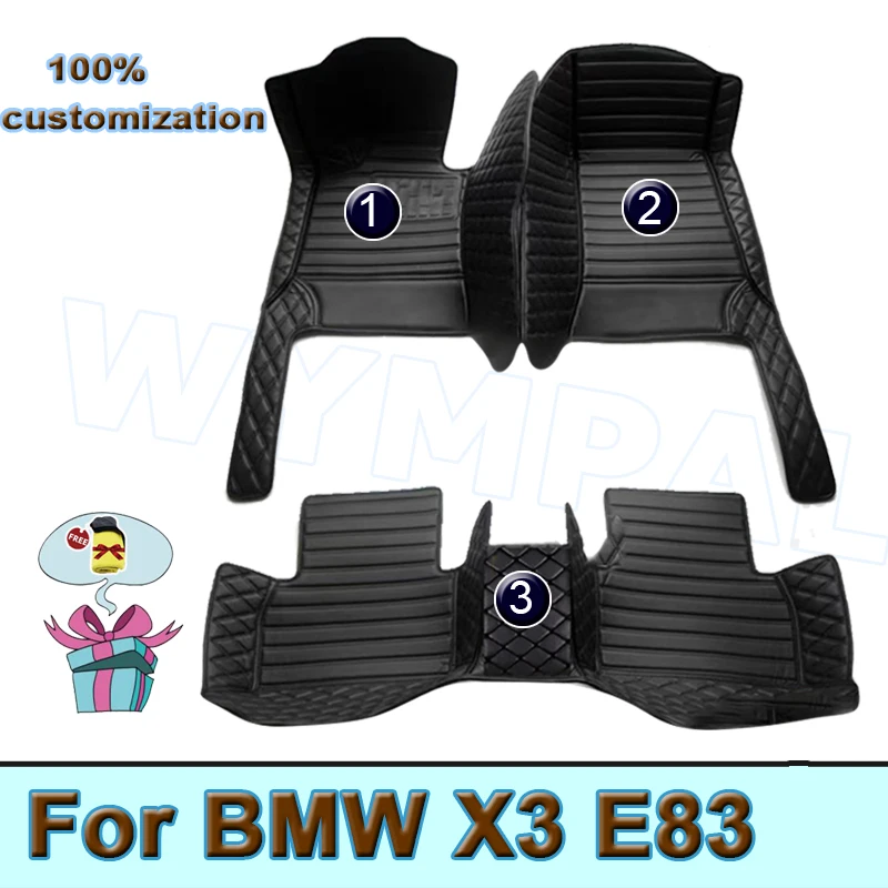 แผ่นปูพื้นรถยนต์และท้ายรถสำหรับ BMW X3 E83 2005 2006 2007 2008 2009 2010แผ่นแปะเท้าได้ตามต้องการผ้าคลุมรถยนต์อุปกรณ์ตกแต่งภายใน