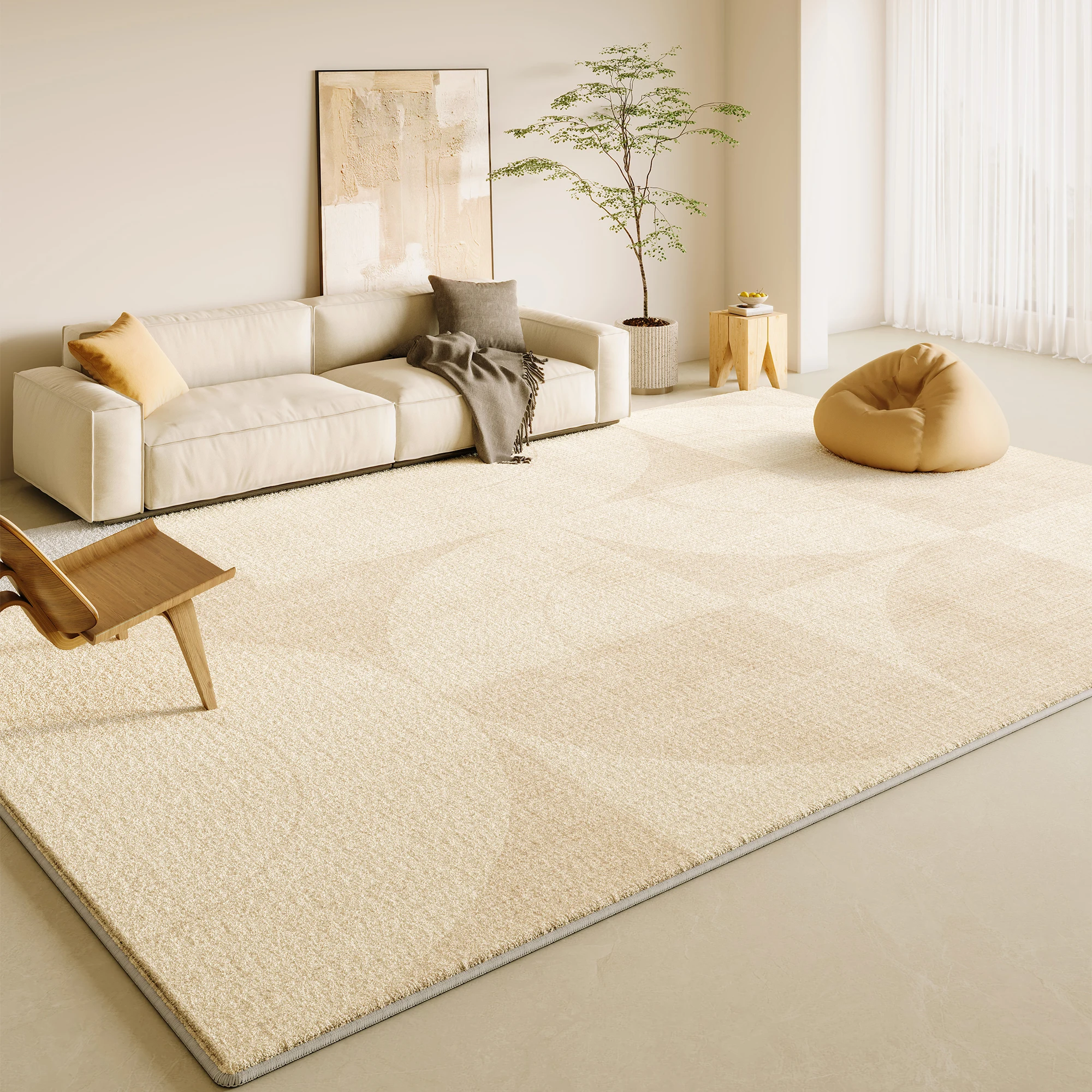 VIKAMA ترقية المواد السجاد غرفة المعيشة كريم ديكور المنزل أريكة ضوء الفاخرة قسط الشعور سماكة غرفة نوم الحصير البساط #2
