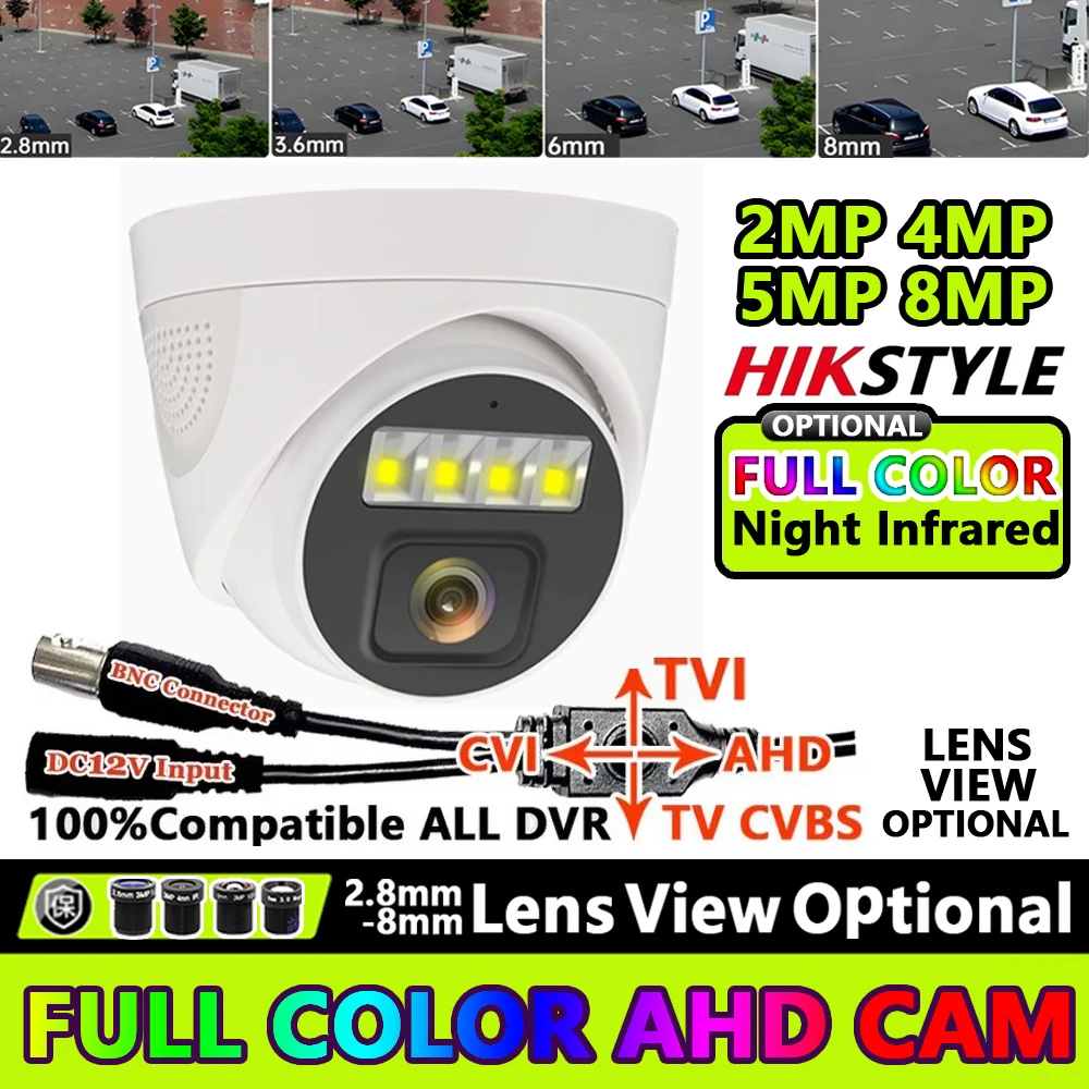 4MP 1920*1080P 8MP 5MP AHD CCTV Dome Camera CVI TVI 4in1 Full Color/Infrared Coaxial HD Auto Warming Indoor For Home