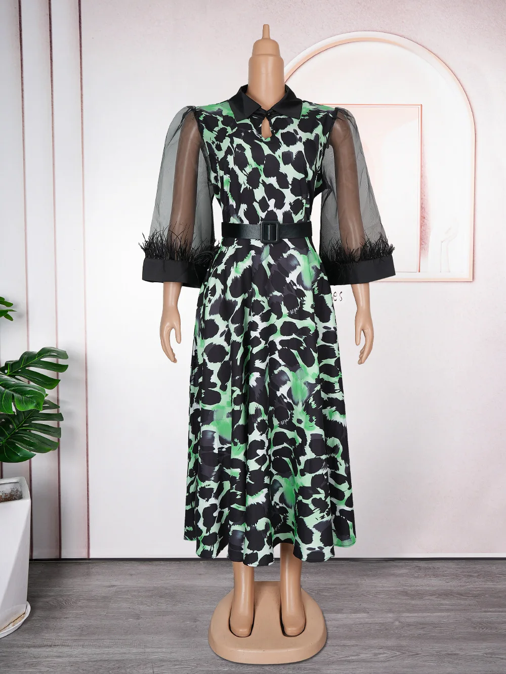 African Clothing African Party Wedding Dresses for Women Autumn Elegant African Long Sleeve V-neck Evening Outfits Dress Robes view 3