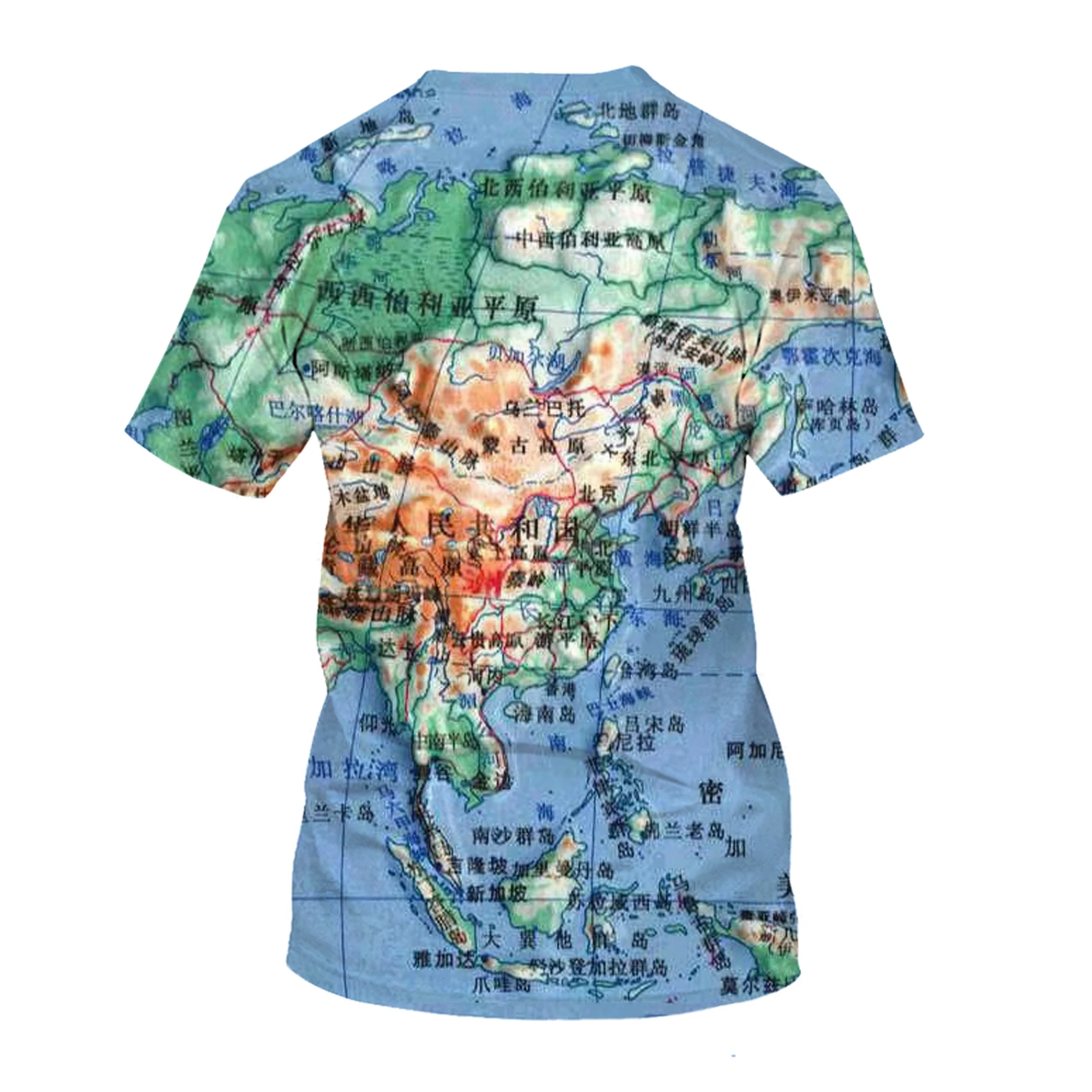 3D Print T Shirt Streetwear World Map Men Women Hip Hop Rock Fashion Harajuku Kids Shirts Homme Graphic T Shirts Funny