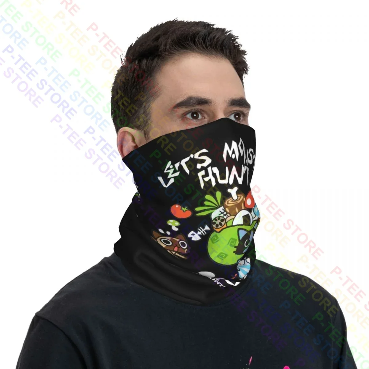 Monster Hunter ช่วยให้ Monster Hunter Airou ภาพคอ Gaiter ผ้าพันคอผ้าพันคอ Face Mask เดินป่าตกปลาปีนเขา