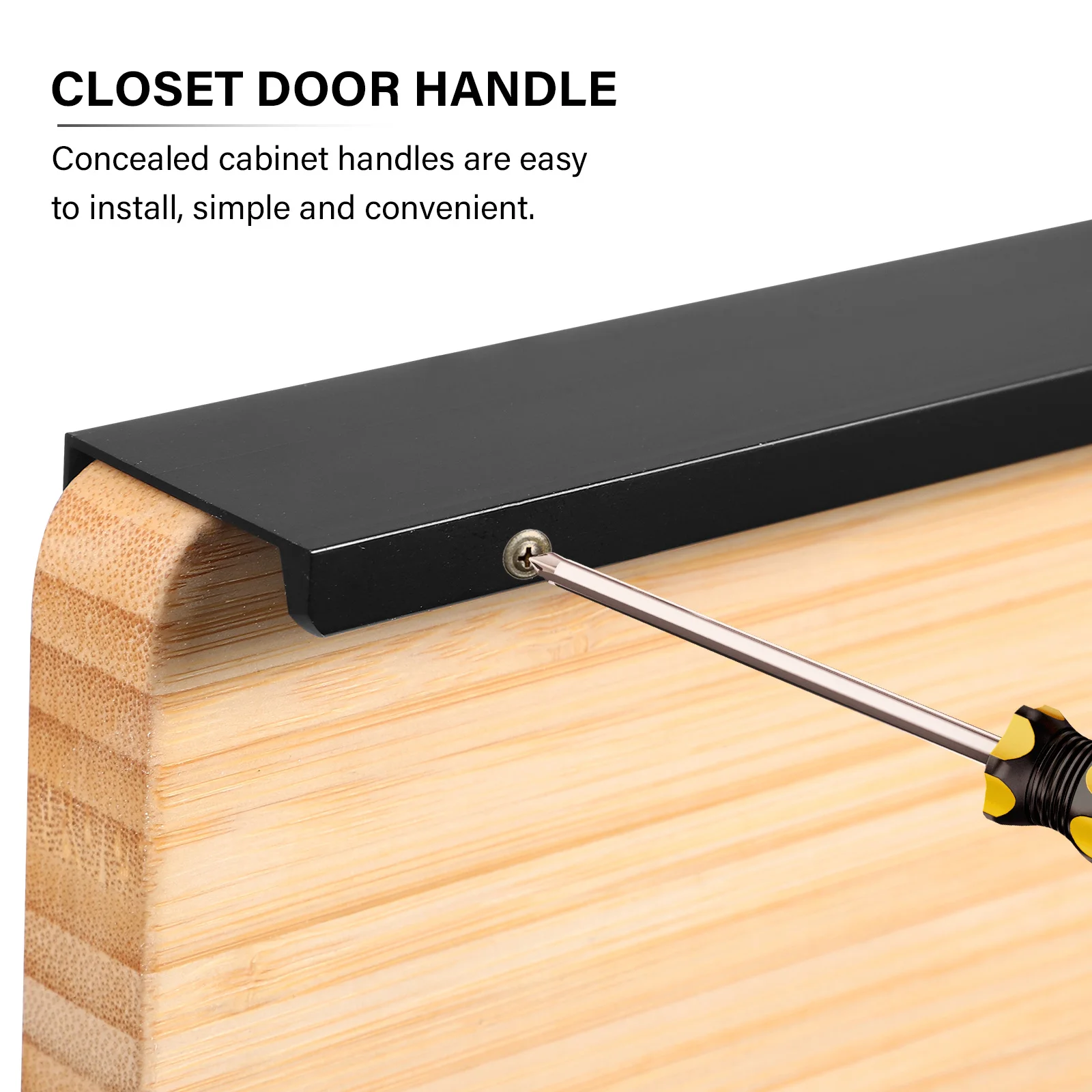 

6Pcs Mount Finger Edge Pulls Sturdy Hidden Handles Thickened Design for Furniture Cabinets Drawers Wardrobes Dressers