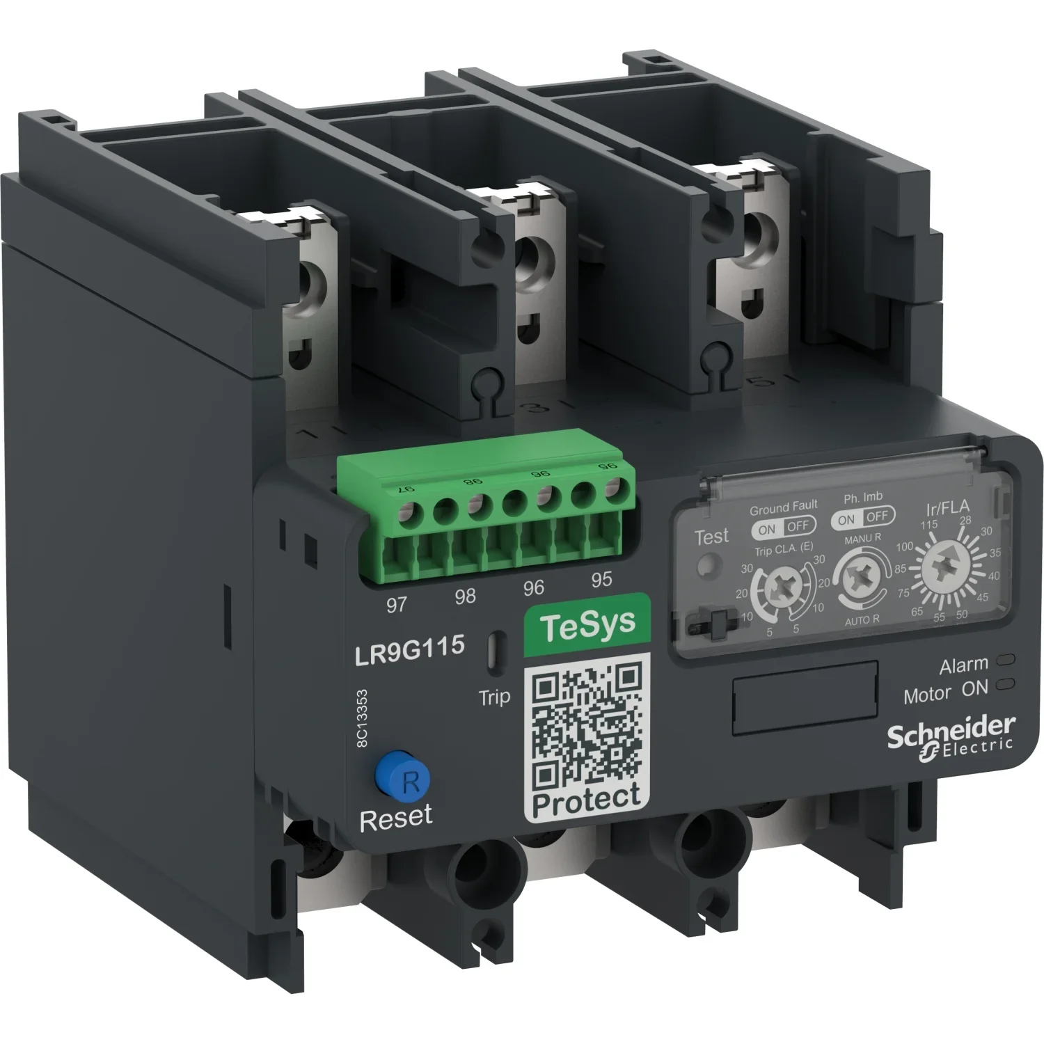 Electronic thermal overload relay, TeSys Giga, 125-500 A, class 5E-30E, push-in control connection LR9G500C