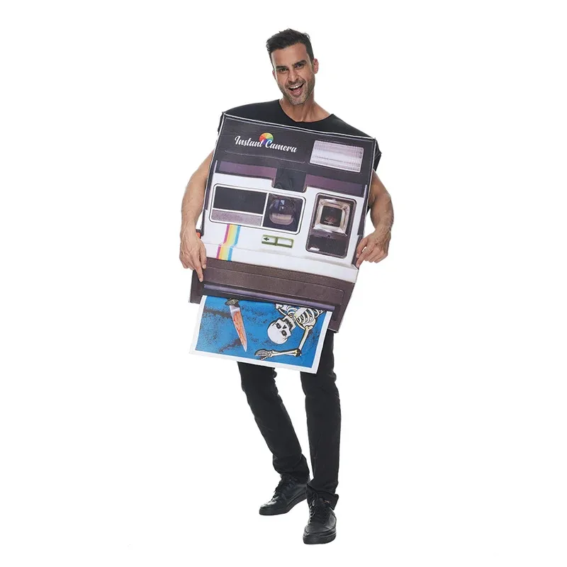 

Adult Instant Camera Costume Halloween Mens Womens 80s 90s Party Funny Dress up Carnival Easter Purim Fancy Dress