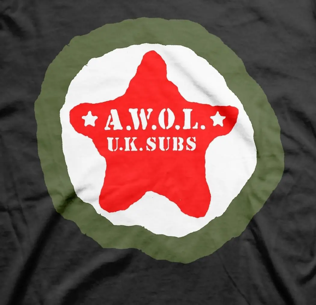 UK Subs AWOL Star Mens Short Sleeve T Shirt British Punk Rock Band Vintage Style Graphic Tees