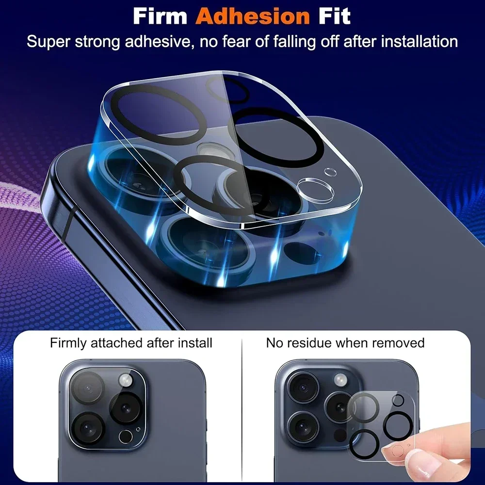 6/3/1PCS Tempered Glass Camera Lens Protectors for IPhone 16 Pro/16 ProMax/15 Pro/15 Plus Anti-Scratch HD Protective Lens Films