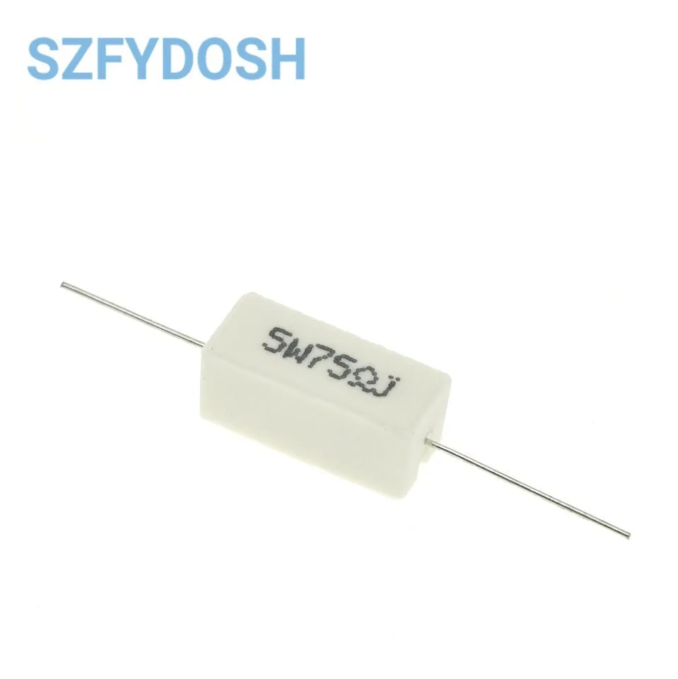 10PCS 5W 5% Cement Resistor Power Resistance 0.1R 0.2R 0.25R 0.5R 1R 2.2R 4.7R 5R 10R 15R 20R 22R 47R 75R 100R 470R 1K Ohm