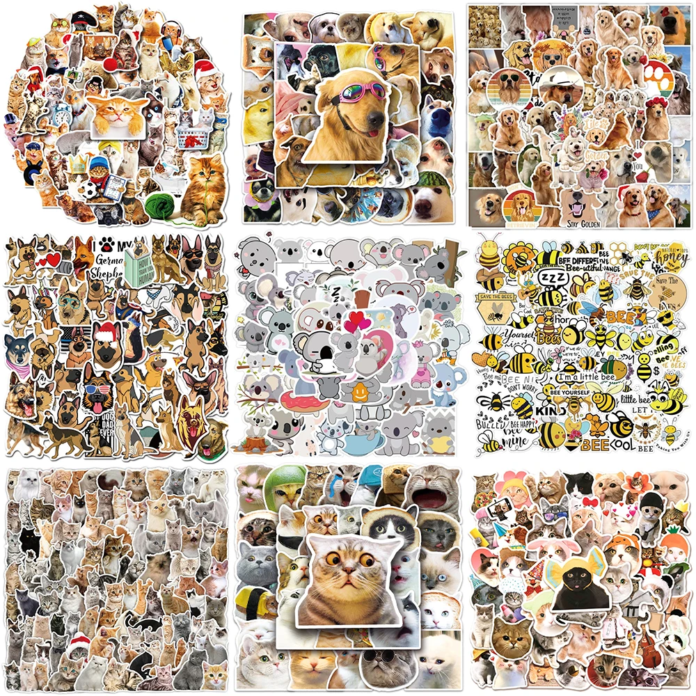 10/30/50PCS Cute Small Animals Sticker Series Cat Dog Cartoon Graffiti Helmet Notebook Laptop Refrigerator Skateboard Wholesale