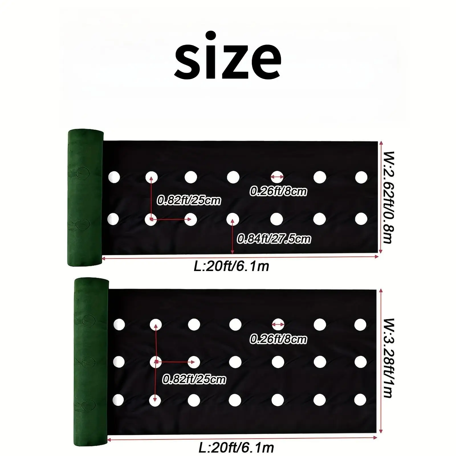 Perforated Heavy-Duty Weed Barrier Fabric  Ideal for Garden, and Yard - Suppresses Weeds, Breathable, Water-Permeable