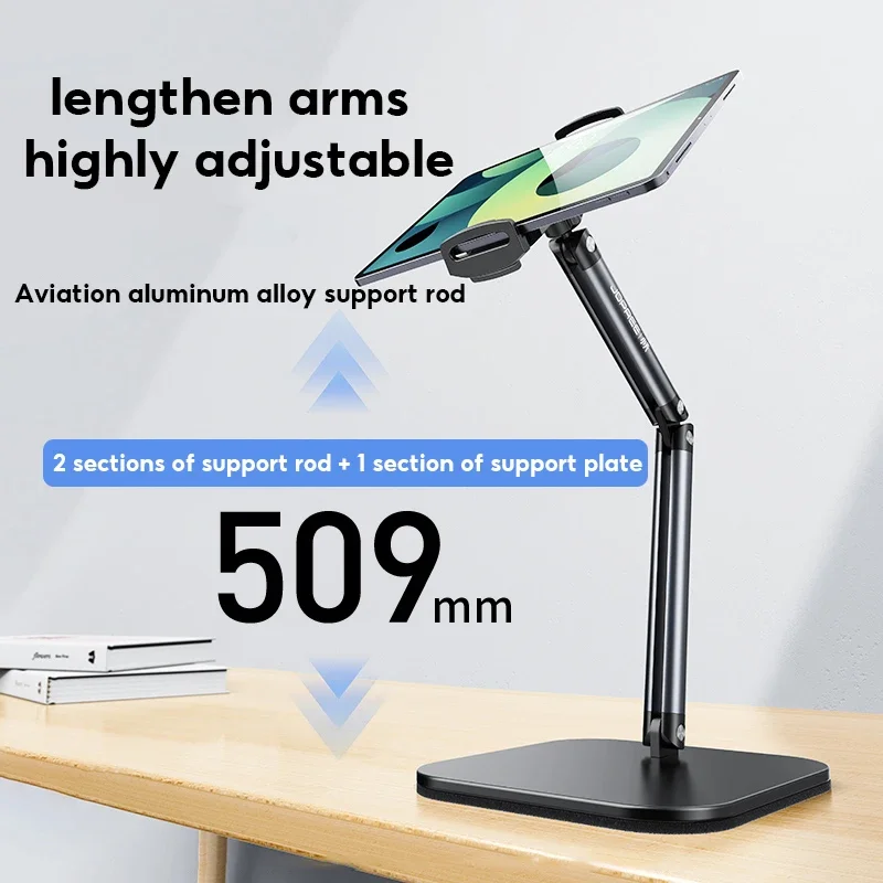 MoZhao Phone Holder Tablet Stand Desktop Large Ipad Clip Aluminum Alloy Frame Lifting Tablet Phone Lazy Adjustment Bracket