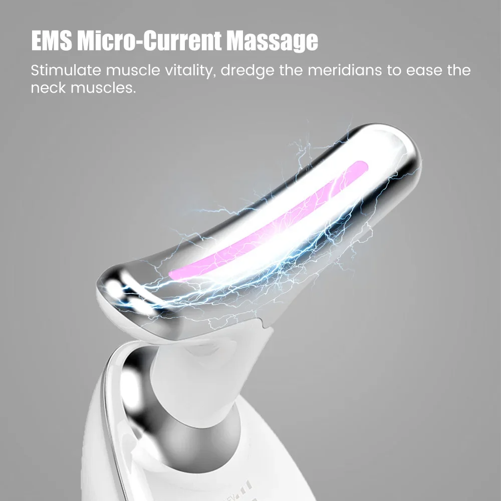 Neck Lift Beauty Device EMS Facial Massager LED Skin Rejuvenation Tightening Anti Wrinkle Light Therapy Double Chin Remover Fac