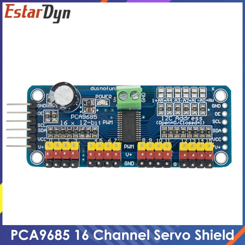 PCA9685PW 16 Channel 12-Bit PWM Servo Shield Driver I2C Interface PCA9685 Module For Raspberry Pi