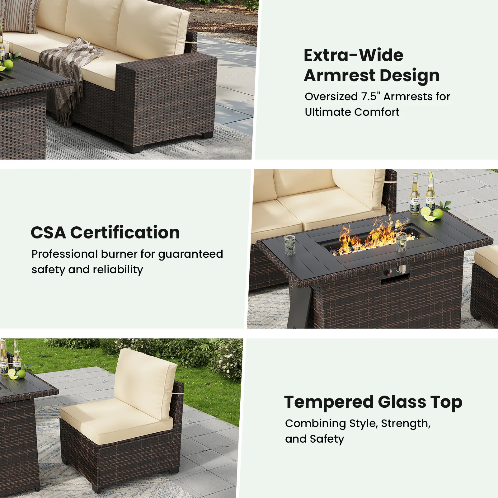 7 Piece Patio Furniture Set wi - Outdoor Furniture Set With Fire Pit recension och pris