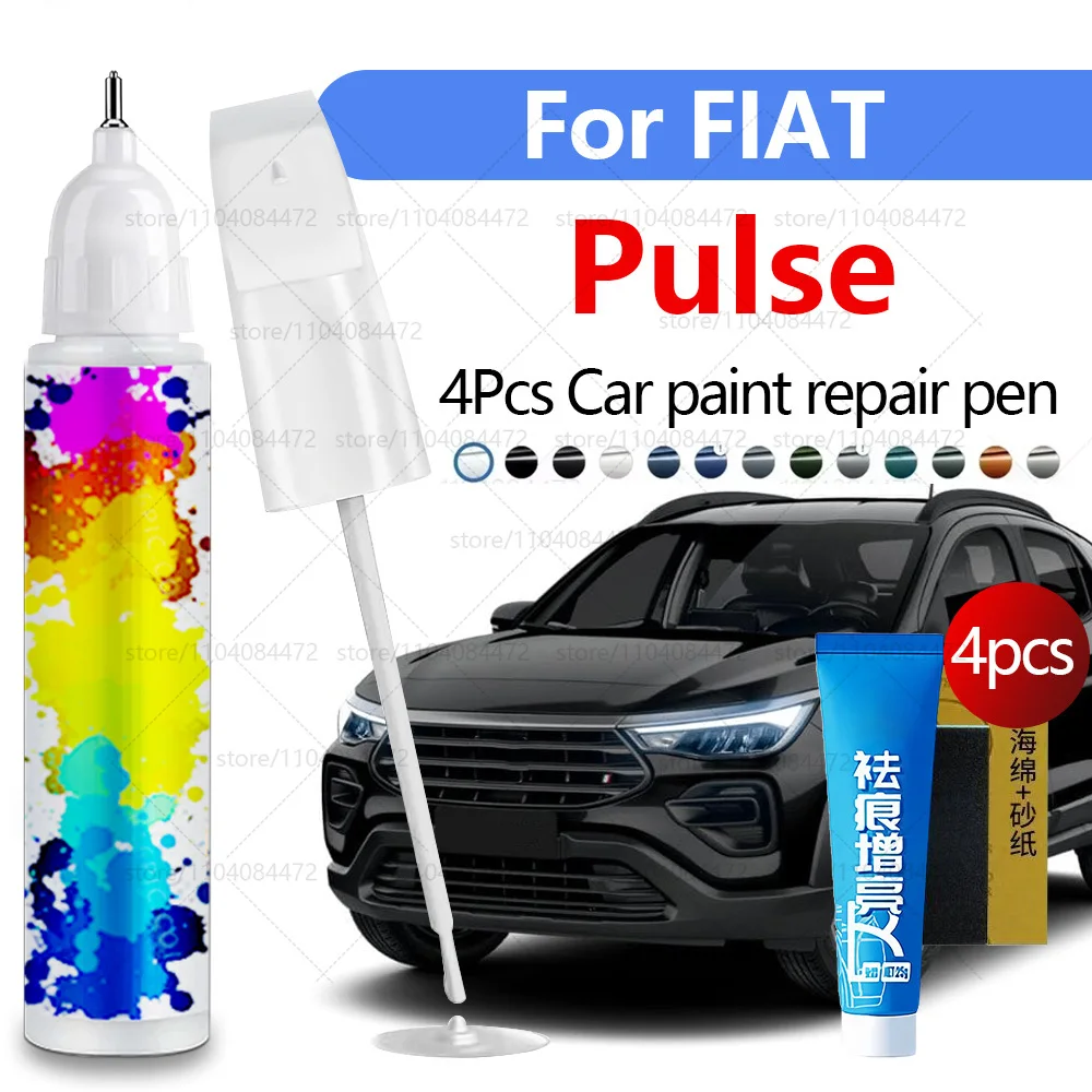 

Ручка для ремонта автомобильной краски для 2021-2025 FIAT Pulse Paint, аксессуары для ремонта царапин, 4 шт., синяя банка, белый, серый вулкан, черный, серебристый