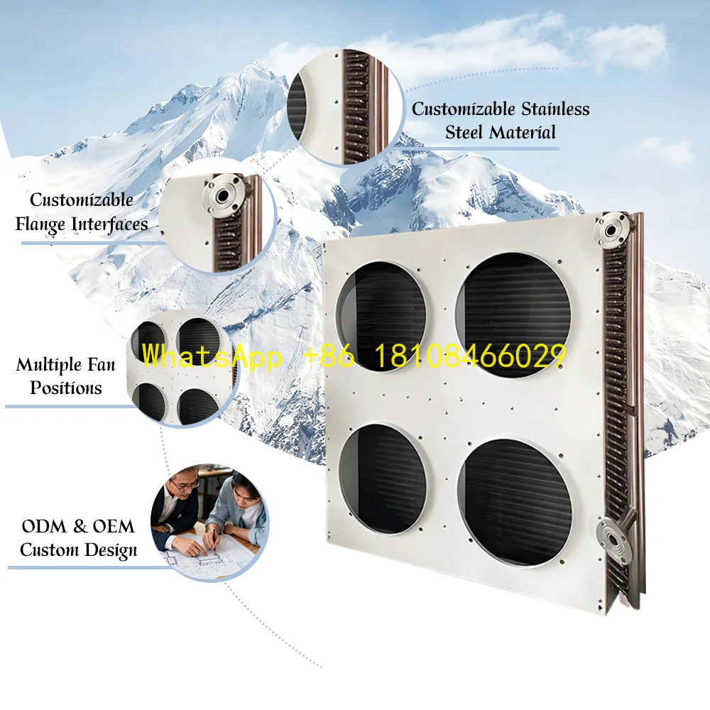 

Brand ISO Certified Stainless Steel Tube Finned Condenser Evaporator Corrosion-resistant Refrigeration Heat Exchange