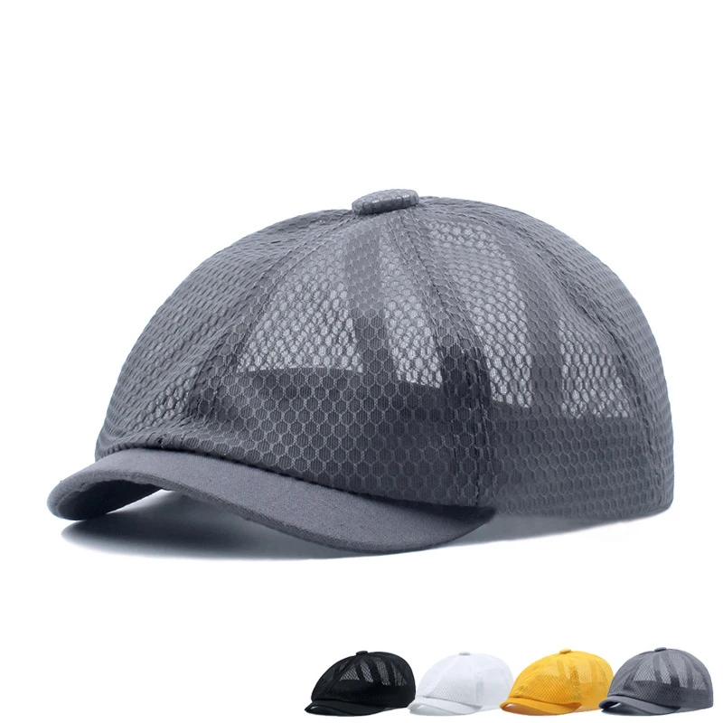 Breathable Summer Men\'s Beret Hat Cool and Airy Design for Ultimate Comfort Polyester 57-61cm Sun Caps