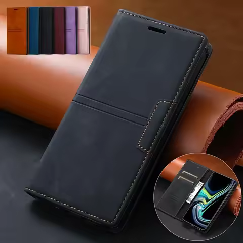 Wallet Leather Anti-fall Case For Samsung Galaxy S9 S10E S10 S20 S21 FE S22 Plus S23 S24 Note20 Ultra Note 10 Pro Phone Cover
