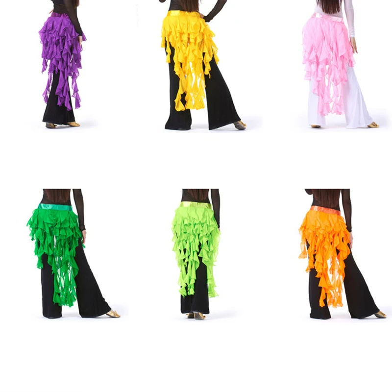 Women Chiffon Belly Dance Costume Chain Tassel Wrap Belt HipTribal Waist Belt Egyptian Nile Paragraph