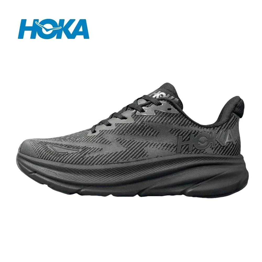 HOKA Clifton 9 Women Men All Black Classic Anti-slip Wear-resistant Shock-absorbing Running Shoes Road Runs Shoes Sport Shoes