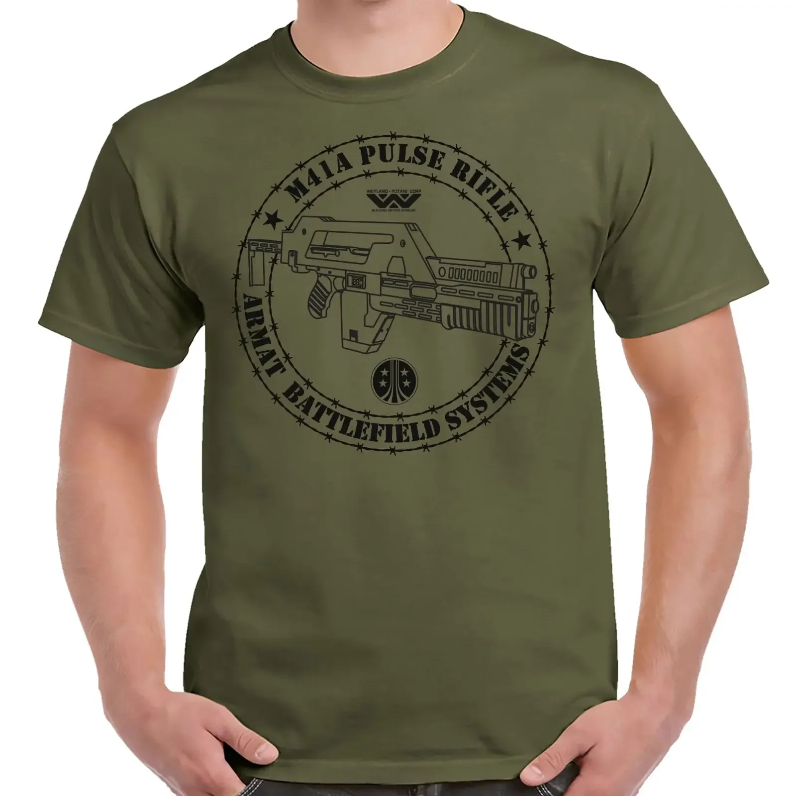 

Armat Systems M41A Pulse Rifle T-Shirt 100% Cotton O-Neck Summer Short Sleeve Casual Mens T-shirt Size S-3XL