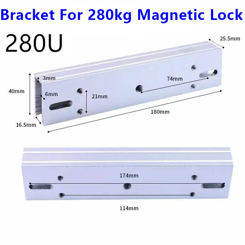 

280kg Magnetic lock U shape bracket 350lbs frameless glass door Access Control System U280