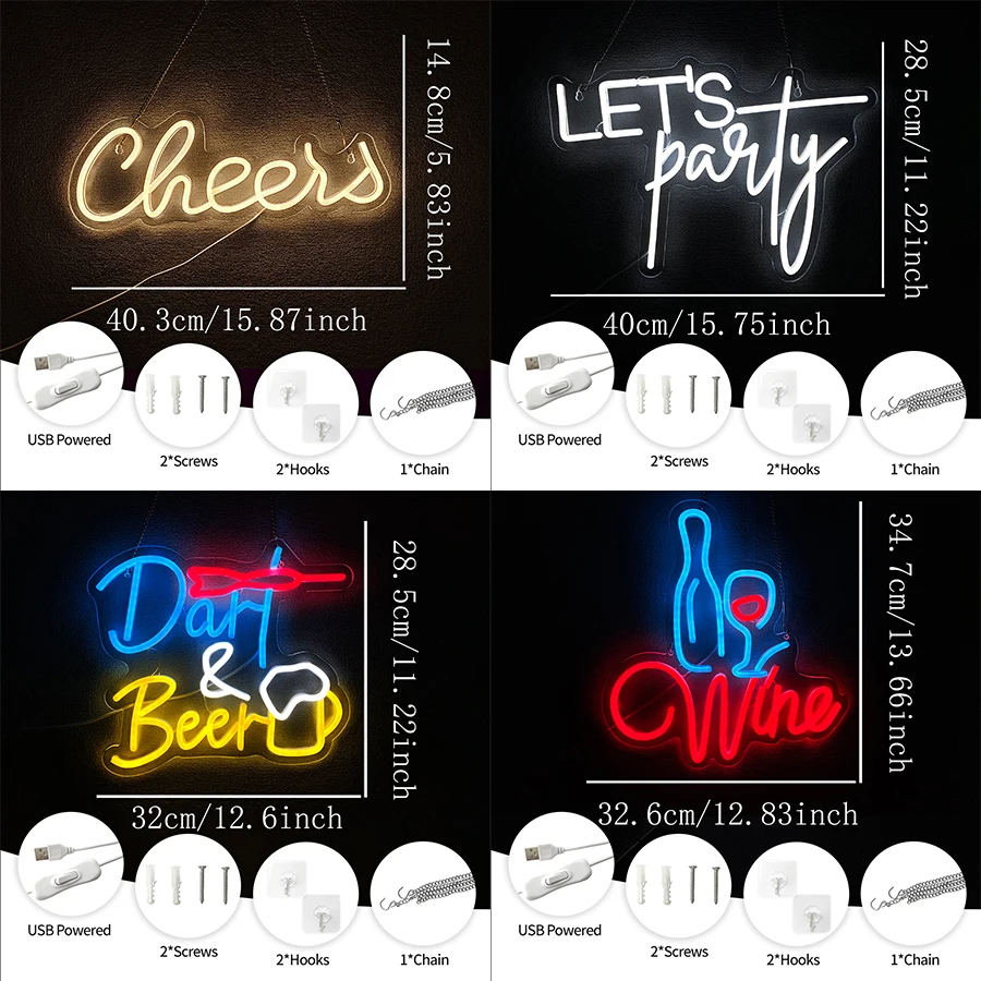 Lampu Neon LED Dart Beer, Ikon - Wine Beer Restaurant ulasan dan harga