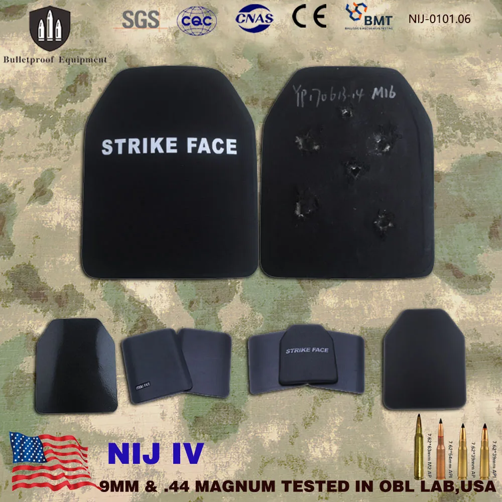 Fast Shipping NIJ IIIA Rank 4 Military Tactical 7.56&5.56mm Real Bulletproof Plate Ballistic Body Armor Against M2AP AK47 M80