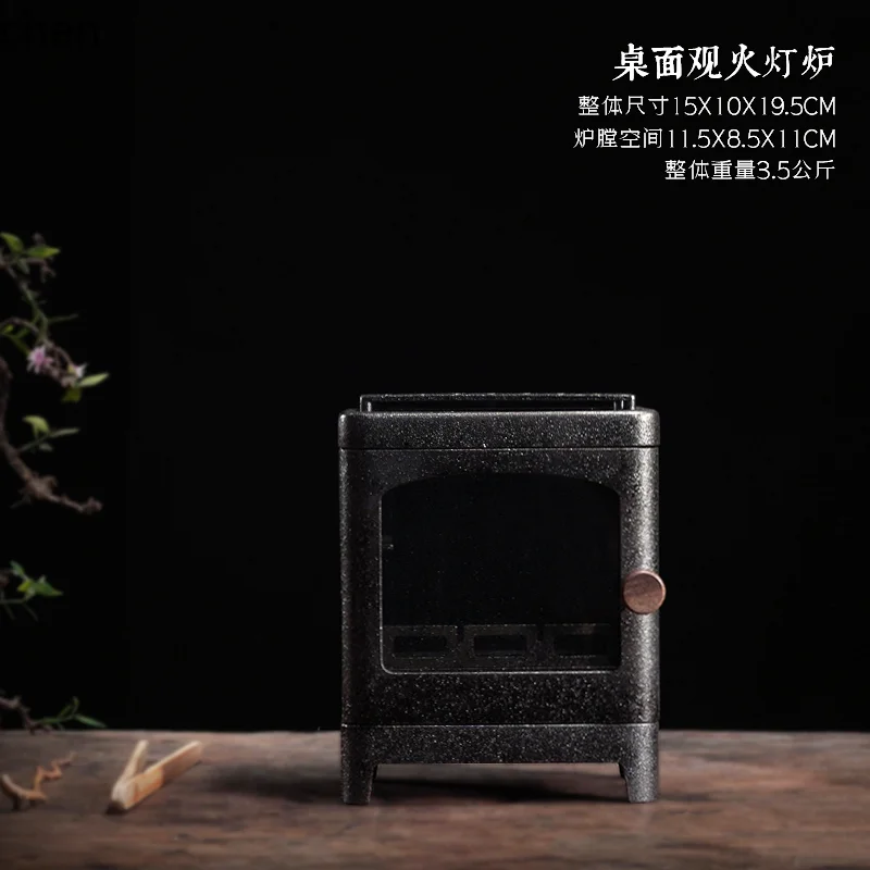 ZML Desktop Mini Lareira Forno Doméstico Interno e Externo Fogão de Chá de Chama Aberta