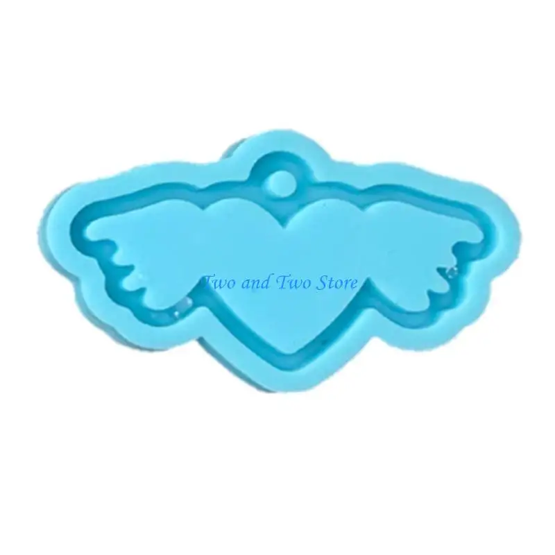 HX6F Valentine's Day Keychain Epoxy Resin Mold Necklace Pendants Silicone Mould DIY Crafts Jewelry Casting Tool