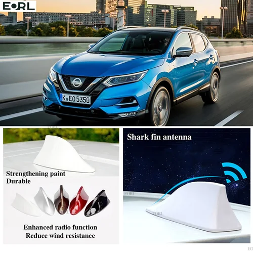 Para Nissan Qashqai antena con forma de aleta de tiburón señal FM súper antenas amplificador de señal impermeable antenas de Radio FM/AM
