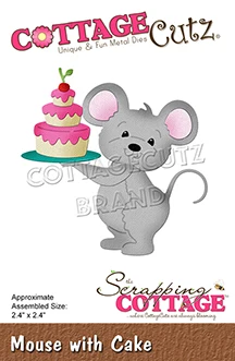 Metal cutting dies cut die mold mouse with cake Scrapbook paper craft knife mould blade punch stencils die