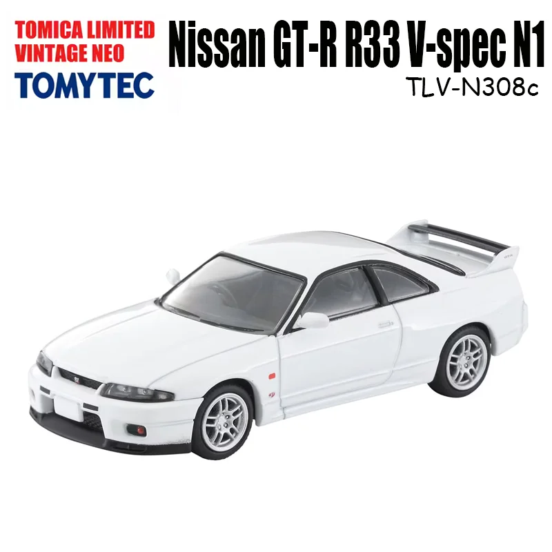 TAKARA TOMY TOMYTEC 1/64 TLV-N308c Nissan GT-R R33 V-spec N1 White Alloy Toy Motor Diecast Metal Model Gifts