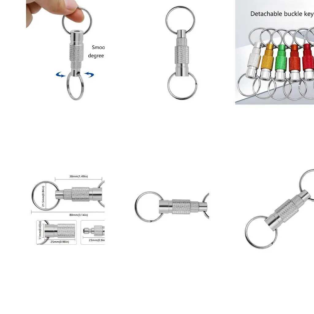 Detachable Split Keyring Keychains Quick Release Pull-ApartDouble Chain