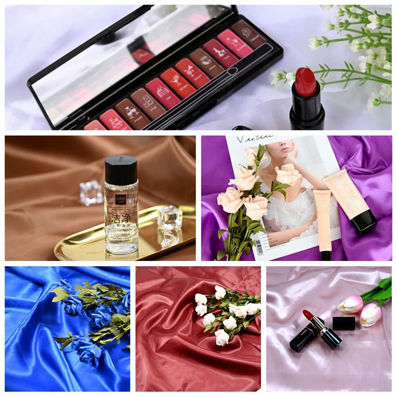 Einfarbig Seide Fotografie Hintergrund Tuch Luxus Mode Hintergrund Requisiten Ornament Lebensmittel Produkt Foto Dekoration Zubehör