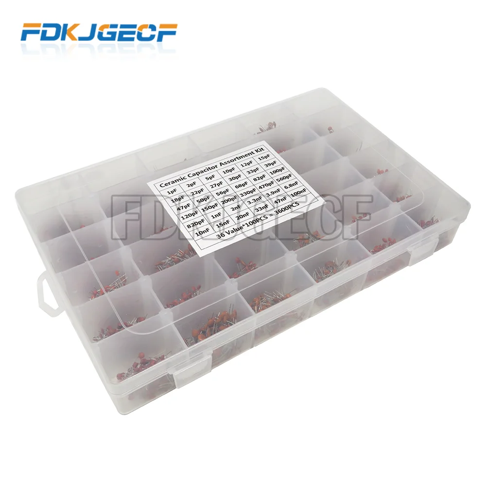 960Pcs/Lot 2PF-0.1UF 50V 24Value*40Pcs Ceramic Capacitor Assortment Kit Set Diy Electronic 20%