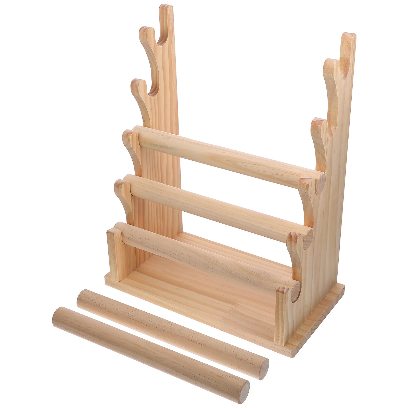 

Wood Jewelry Display Holder 3 Layers Bracelet Earrings Necklace Organizer Sturdy Multi Tier Stand Tabletop Storage
