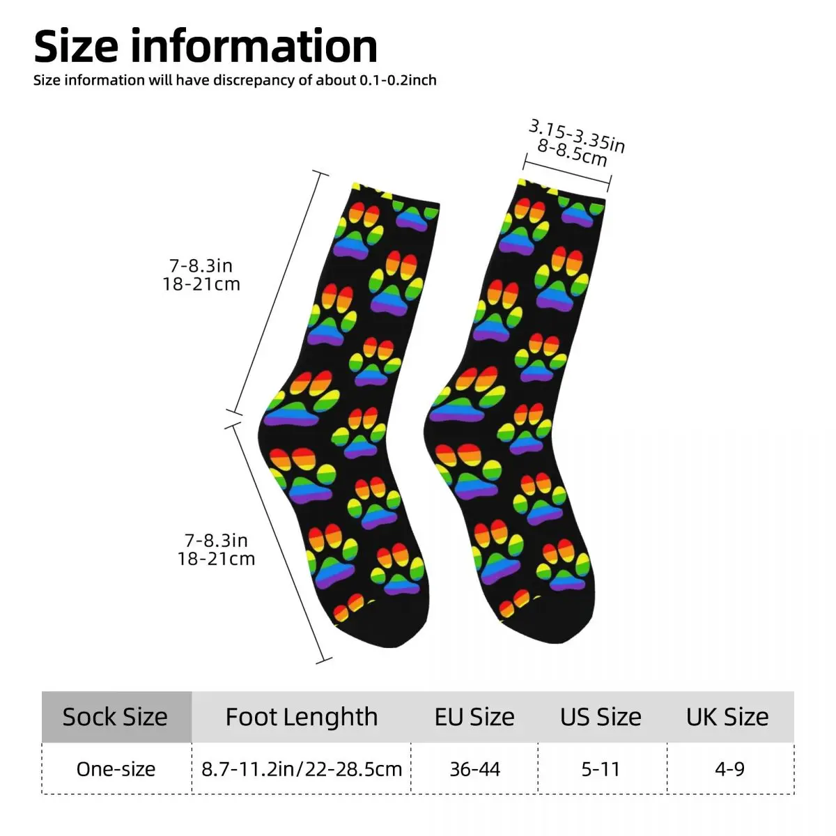 Rainbow Paws calzini per cani e gatti calze autunnali calze morbide da uomo Unisex moderne Design calzini antiscivolo per sport all'aria aperta