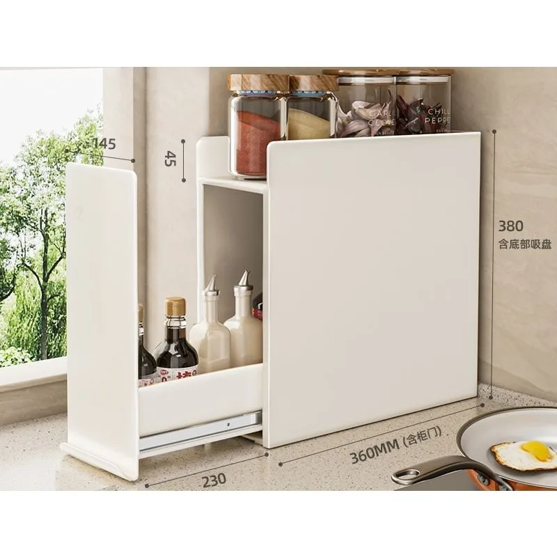 رف المطبخ منتج توابل جانبية ضيقة للغاية