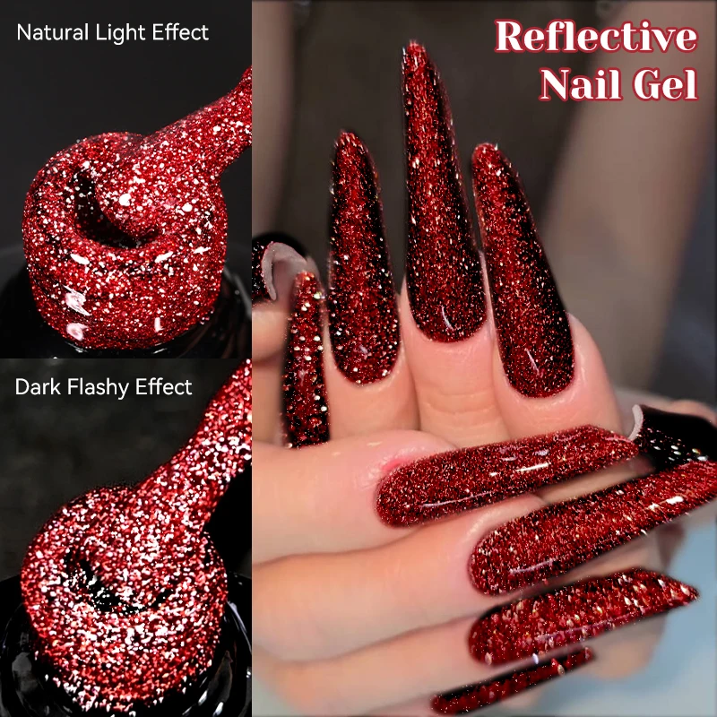 نيكول دياري 15 مللي الوردي عاكس جيل للأظافر البولندية هالوين بريق شبه دائم نقع قبالة الأشعة فوق البنفسجية هلام تأثير مسمار الفن مانيكير #4