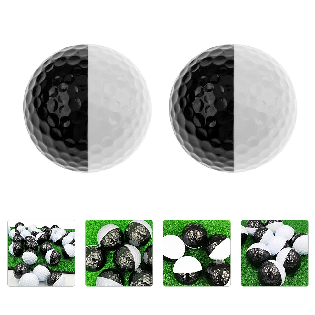 

2 Pcs Pouch Golf Black and White Ball Travel Yellow Balls Club Inner Material: Synthetic Rubber Practice Putting